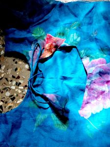 Organza Lbow Hands Kurthi Un Used  Floral Print