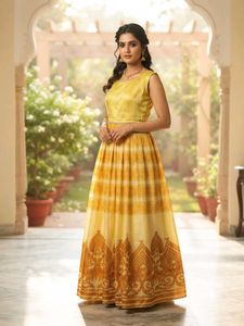 Beautiful Yellow Ethnic Gown