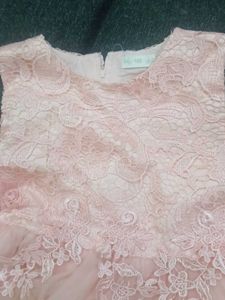 Cute Peach Lace Dress