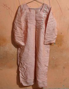 Peach Embroidered Kurta