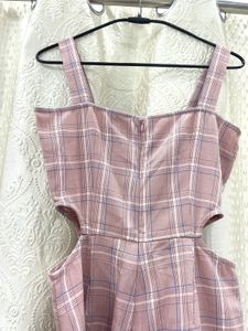 Chic Plaid Cut-Out Jumpsuit
