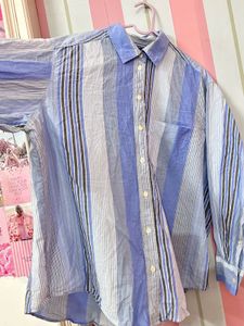 GAP Blue Striped Oversized Shirt