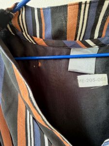 Striped V-Neck Tie-Waist Dress