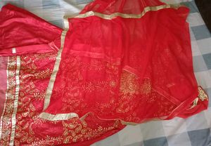 Red Ethnic Suit Set with Palazzo