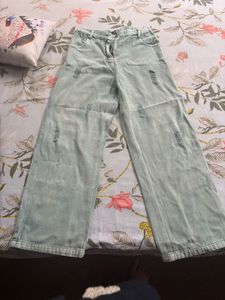 Stylish Light Blue Wide Leg Jeans