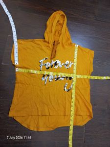 🧡💛Sequins Forever Young Hoodie Tee