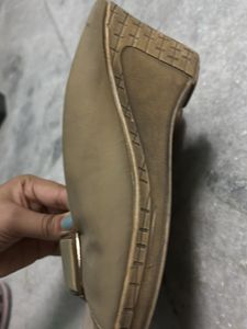 Beige Mules with Buckle Detail