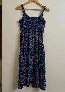 Blue Floral Button-Up Sundress