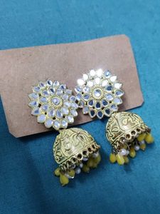 Golden Jhumka Earrings