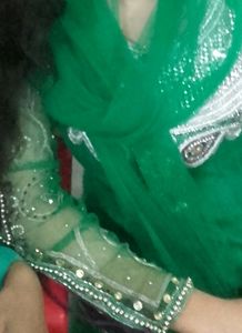 Green Embellished Anarkali Dress