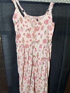 Pink Floral Button-Front Maxi Dress