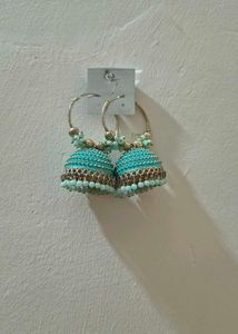Turquoise Jhumka Earrings set of 2🤌🌸