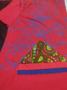 Red Ethnic Nehru Jacket