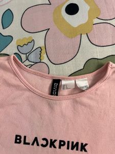 H&amp;M Pink BLACKPINK Printed Crop Top