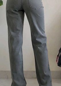 Grey Wide Leg Jeans