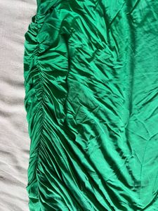 H&amp;M Green One-Shoulder Mini Dress