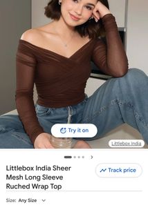 Sheer Mesh Long Sleeve Ruched Top