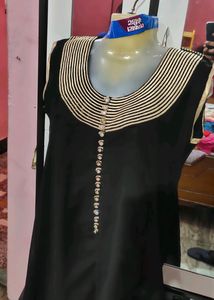 😍Beautiful Black Party Wear Georgette Kurti🥰