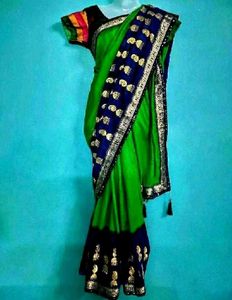 Green colour silk saree