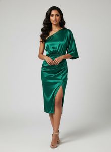Emerald Green One-Shoulder Dress