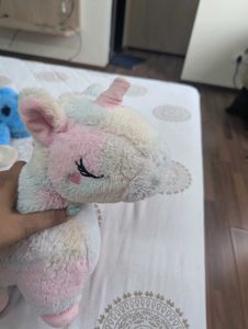 Cute Blue Bunny &amp; Rainbow Unicorn Plush Toys