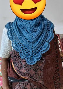 Handmade Crochet Blue Scarf