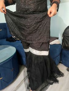 Black Embellished Kurta Set