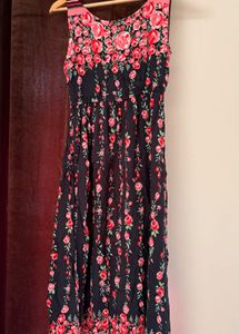 Navy blue floral maxi dress