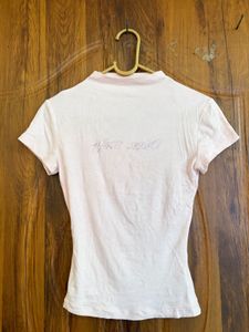 Cute baby Pink Graphic Rinestone T-Shirt