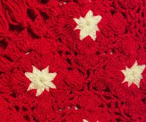 Beautiful Red N White Poncho For 2-4 Yrs