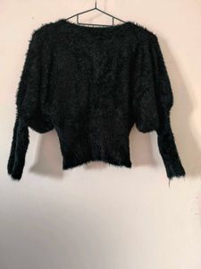 Cozy Black Fur Sweater