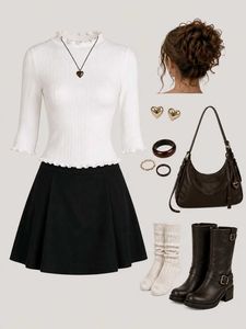 ruffled shape top and skirt