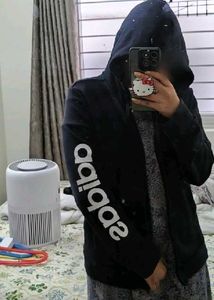 ADIDAS blackZip-Up Hoodie