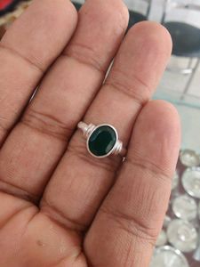 Emerald Sterling Silver Ring