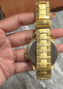 Gold Tone Chronograph Watch