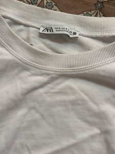 zara (s) boxy cropped thsirt