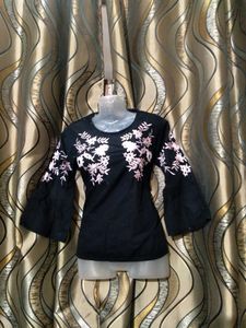 Black Embrioded Top
