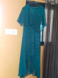 Elegant Teal Midi long party Dress