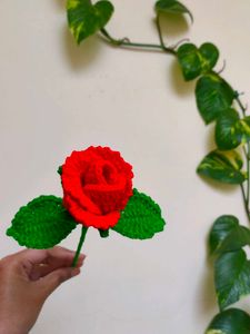 Crochet Red Rose
