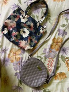 Floral Tote & Quilted Round Bag Set