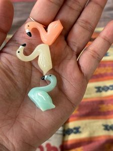 Set Of 3 Colourful Birds Miniature