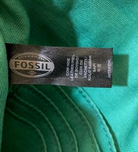Fossil green leather sling