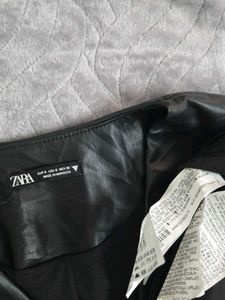 zara Faux Leather Wrap Dress bust 32 waist 28