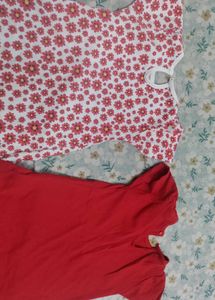 2 Girls Dresses - Red &amp; Floral