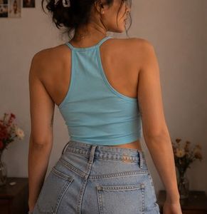 ✨H&amp;M Blue Basic Cropped Top – Size Small ✨
