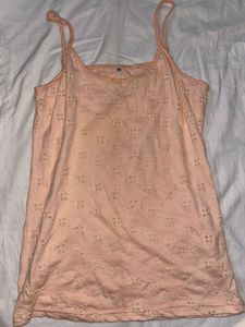 Charming Peach Eyelet Cami Top