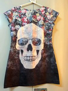 Skull Print Mini Dress