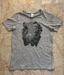 Grey Graphic Lion T-Shirt