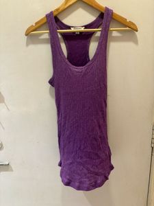 Sparkly Purple Ribbed Tank Top