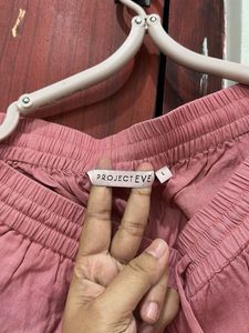 ProjectEve Pink Embroidered Palazzo Pants